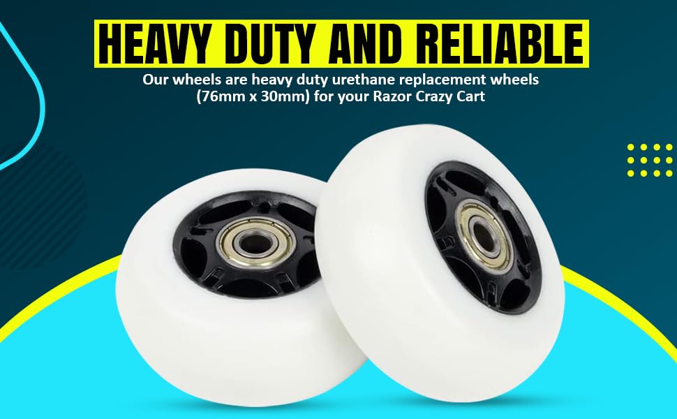 Amazon.com: Wheels for Razor Crazy Cart - Premium 76mm x 30mm